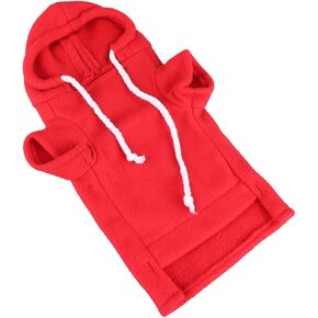 Small Animal Adjustable Drawstring Hoodie, Warm and Skin-friendly Sweatshirt for Ferrets and Other Pets (Green)