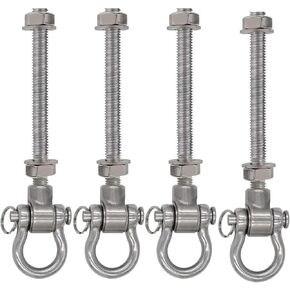 4pcs شماعات السنانير ذات الأرجوحة الثقيلة التي تحمل الأرجوحة 1500 رطل شعاع خشب وشماعات I-beam 9.25 "كتم صوتي دائم مضاد للانتعاش 180 درجة أجهزة أرجوحة لليوغا أرجوحة الأرجل الرملية