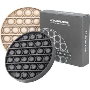 Johan & John Pop It يملأ ألعاب 2 عبوة ، ألعاب حسية للبالغين والأطفال ، ألعاب الإغاثة والقلق ، التصميم الاسكندنافي الأنيق ، القوي والثبات ، بصوت عالٍ على كلا الجانبين ، والجرانيت والثلاط.