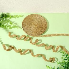 Gold Trim for Sewing, 0.55 Inch / 12.5 Yards Braid Gold Lace Trim Handmade Gold Fabric Trims and Embellishments Lace for Sewing, Gold Lace Ribbon Sewing Trim for DIY Crafts Clothes Home Decorative