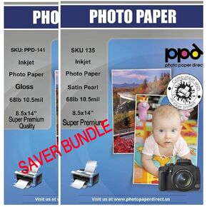 PPD BUNDLE-inkjet Glossy Super Premium 8.5x14 "Legal 68 LBS x 50 SINETS INKJET SATIN SUPER PREMIUM 8.5X14" Legal x 50 Sheets
