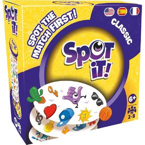Zygomatic Spot It! Classic Card Game (2024 Refresh) - Eco-Sleeve Edition, 5-in-1 Visual Perception Game for Quick Reflexes and Family Fun, Ages 6+, 2-8 Players, 10 Minute Playtime, Made