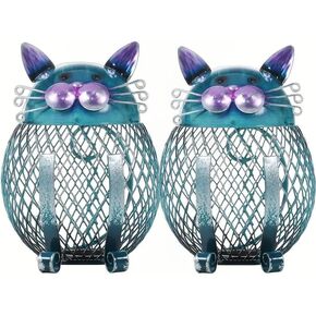 1piece Blue Cat Metal Piggy Bank-صندوق لتوفير الصدأ الصديق للبيئة الصديق للأطفال لتوفير حاوية العملات المعدنية (1)
