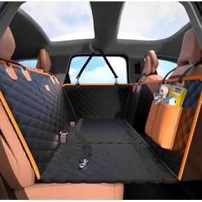 Dog Car Seat Cover for Back Seat Extender, Hard Bottom Pet Car Seat Protector, Non-Slip Durable Dog Hammock in Car SUV