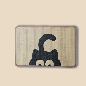 SISAL SISAL CAT SCRECKER POST ، سجادة تموج للقطط ، سجادة السيزال الطبيعية ، وسادة الخدش مع تصميم فني (لاصق حلقة إلى الجدار) ، حصيرة القمامة القط ، واقي الأثاث (PEEK PURR)