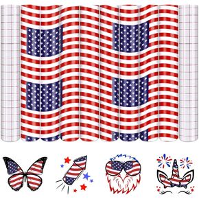 Tintnut American Flag Vinyl - 10 Sheets 12 "X10" ، USA Flag Patriot لاصق ، فينيل ، يوم الاستقلال ، يلصق ملصق ذاتي ، فينيل دفيس لصالح DIY