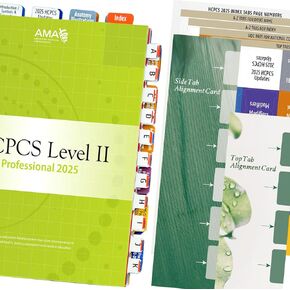 فهرس علامات تبويب لـ HCPCS المستوى II Professional 2025 (إصدار AMA) ، HCPCS 2025 الكتب المصنوعة من اللون ، مع دليل محاذاة ومرجعية (كتاب غير مدرج)