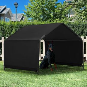 Dog Shade Shelter Outdoor 4'x4'x3' Tent for Large Medium Dogs, Outside Sun Rain Canopy Pet House for Cats Pigs Livestock with Waterproof Roof Ground Nails,Grey
