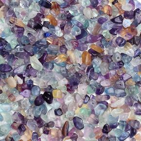 200pcs Natural Chip Stone Beads Gemstone Healing Crystal Loose Rocks Bead Irregular Glass Seed Charm Beads Drilled DIY for Jewelry Bracelet Necklace Earrings Christmas Making Crafting Supplies (5-8mm)