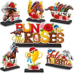 Blosssound 7 PCS Derby Party Decorations Horsing Racing Table Centerpices Centerden