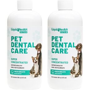 Fileliealth Pet Care Care Water Additive للكلاب والقطط - بتمثيل سريع للحيوانات الأليفة السيئة التنفس ، غسل فم الكلب ، شطف طب الأسنان عن طريق الفم ، محلول تنظيف الأسنان البلاكية والتارتار (حزمة)