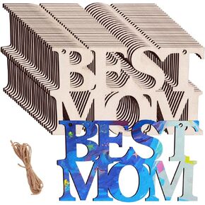 80 PCS DIET'S DIY DIY Wooden Letters Kit ، Best Mom MoM Neffeld Wood Clutouts for Crrafting and Handmades Homes ، و Decore and Art Supplies