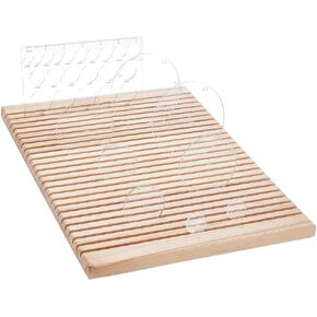 Pandahall Wooden Wooden Arvoring Storage Storage Rack Template Template Template مع 25 فتحة لعرض المجوهرات جناحًا للبيع بالتجزئة ، 14.8 × 10.9 بوصة
