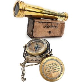 Aladean Pirate Spyglass Telescope & Inspirational Gift Compass Compo Combo Gifts Gifts Son Distson