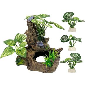 Smoothedo-Pets Betta Fish Tank Cave Decorations Aquarium Decoration Ornaments Accessories Betta Leaf pad Hammock (Fish Cave Toy-A)