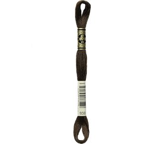 DMC Thread 6 strand تطريز القطن 8.7 ياردة Ultra Dark Coffee Brown 117-938 (12 حزمة)