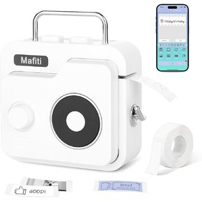 mafiti Label Maker Machine with Tape Bluetooth Wireless Label Printer Mini Label Makers Rechargeable Thermal Small Label Maker Easy to Use for Home Office School