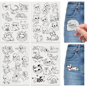 Hobbspring 4 Sheets Cat Dog Dog Dollobroidery Stabilizers 11.69x8.27 Inges Stick and Stitch Paproidery Paper Learsive Paper of the Legin