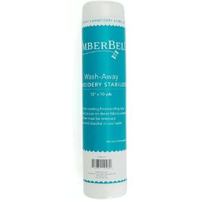 مثبتات التطريز Kimberbell Wash-Away-12 "× 10 ياردة-مثالية للدانتيل القائم بذاتها ، والأقمشة المقطوعة والأقمشة المطلقة-الدعم القابل للذوبان في الماء سريعًا للتطريز الآلي