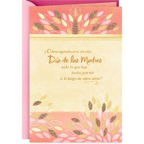 Hallmark Vida Spanish Mothers Card for Mom (كيف يمكنني أن أشكرك؟)