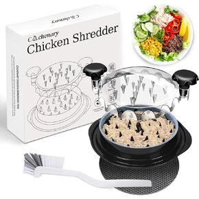 Chicken Shredder Large Breast Shredder Tool Twist with Cleaning Brush and Silicon Mat (Black)