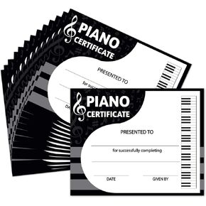 Music Achievement Certificate, 25 Pcs Certificate of Achievement for Piano, Certificate of Completion for Honor Music Students, School Classroom Supplies for Kids Students, 38