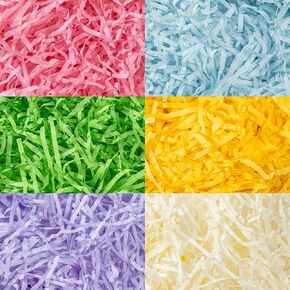Cipowm Easter Grass Paper Paper Plaged 6 Colors Paper Prapt Raffia Paper Paper Filler for Easter Goft Boxes Bass Stainding Party Supply ، 5.3oz