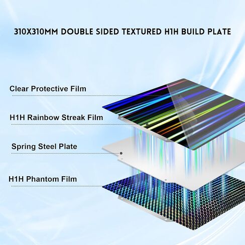 Ideaformer Double Sided Textured PEO PET Spring Steel Plate 310x310mm，Diamond PEO+Carbon Fiber PET Build Plate for Artillery Sidewinder X1 X2 for Creality CR-10 CR-10S Anet A8 Plus in Kuwait