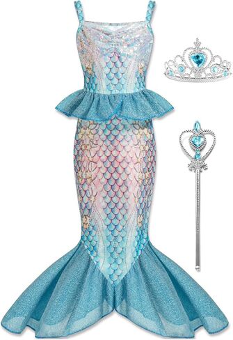 ارتداء Mermaid for Girls.including a Crown و Scepter ، هدية عيد ميلاد رائعة للفتيات. in Kuwait