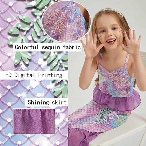 ارتداء Mermaid for Girls.including a Crown و Scepter ، هدية عيد ميلاد رائعة للفتيات. in Kuwait