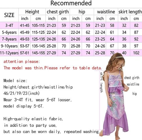 ارتداء Mermaid for Girls.including a Crown و Scepter ، هدية عيد ميلاد رائعة للفتيات. in Kuwait