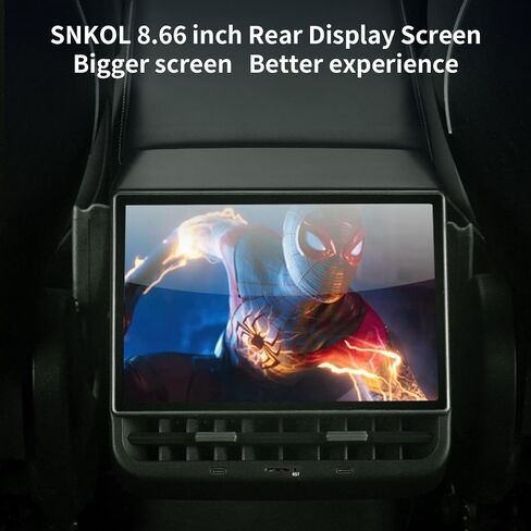 8.66 inch Rear Display Screen for Tesla Model 3 2019-2023&Model Y 2019-2024 Android 13 4G+64G Rear Entertainment Display Support Air Conditioning Control Seat Heating Qualcomm chip in Saudi Arabia