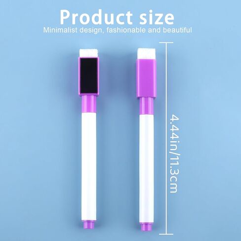 amassan 10 Pack Magnetic Dry Erase Markers with Eraser - Assorted Colors Fine Tip Whiteboard Markers for Teachers, Office & School Supplies (Includes 1 Magnetic Eraser) in Saudi Arabia