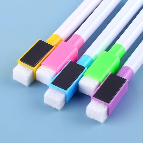 amassan 10 Pack Magnetic Dry Erase Markers with Eraser - Assorted Colors Fine Tip Whiteboard Markers for Teachers, Office & School Supplies (Includes 1 Magnetic Eraser) in Saudi Arabia