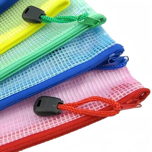 Bill Plastic Wallets Zip Lock Bags Mesh Document Wallet Document Folders Plastic Pockets Zipper File Wallet for School Office Homework Travel Storage Bags Green in Kuwait