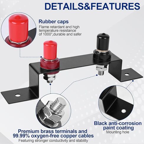 Battery Relocation Kit, Battery Jump Post Kit Heavy Duty Remote Battery Terminals Charging Post with Bracket Cable Compatible with UTV ATV Car Trucks RV Tractor Boat in Kuwait