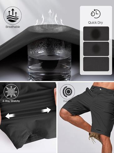 FREE SOLDIER Men's Cargo Hiking Shorts with Belt Lightweight Quick Dry Tactical Shorts with Pockets for Casual Work Golf in Saudi Arabia
