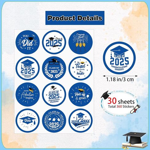 360 قطعة من ملصقات التخرج الحمراء لعام 2024 من Lucleag، ملصقات فئة 2024 Congrats Grad، ملصقات بطاقات هدايا التخرج الدائرية، ملصقات حلوى على شكل مغلف التخرج 2024 باللون الأحمر in Kuwait