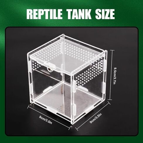 Transparent Jumping Spider Enclosure, Acrylic Reptile Terrarium Enclosure, Small Reptiles Habitat Tank Breeding Box for Tarantula Insect (Small) in Saudi Arabia