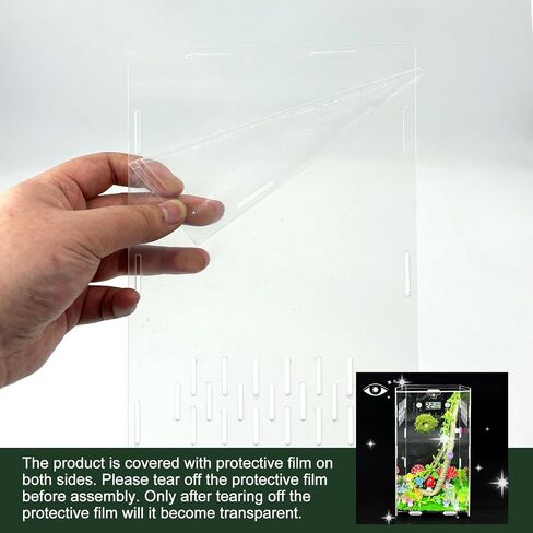 Jumping Spider Enclosure,DIY Insects Habitat,Small Reptile Terrarium Glass House Accessories Set,with Temperature and Humidity Detector Water Feeder Platform Hide,5.5“x5.5"x9.5“ (Forest) in Saudi Arabia
