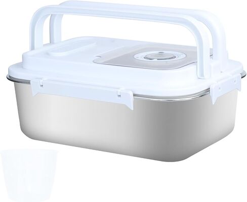 RUIAN10L Airtight Pet Food Storage Container Stainless Steel with Scoop - Translucent Moisture-Proof Plastic Bin for Dry Food, Cat/Dog Treats, Grains - Seal Locking Lid Keep Fresh (JC366-2) in Saudi Arabia