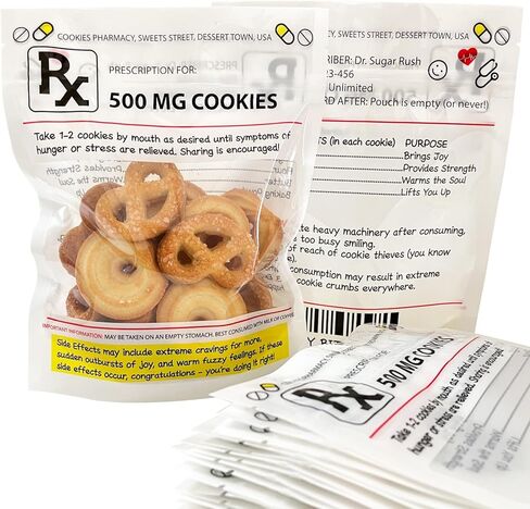 Funny RX Prescription Cookie Bags (Empty) – Nurse Gifts, Nurses Week Gifts, Doctor, Pharmacist, Technician, Nursing Student Gifts – PA Week, Nurse Graduation, Medical Party Favors (10 Pack) in Kuwait