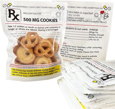 Funny RX Prescription Cookie Bags (Empty) – Nurse Gifts, Nurses Week Gifts, Doctor, Pharmacist, Technician, Nursing Student Gifts – PA Week, Nurse Graduation, Medical Party Favors (10 Pack) in Saudi Arabia