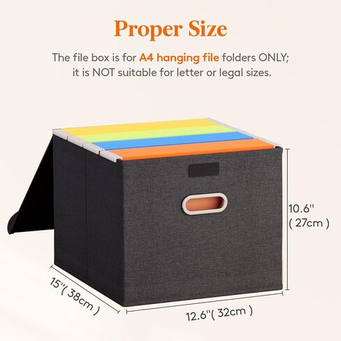 Lifewit File Organizer Box for A4-sized Hanging File Folders, Portable Storage File Boxes with Plastic Slide, File Boxes Document Storage for School, Home, Office, Folders Storage Dark Gray 2 Pack in Saudi Arabia