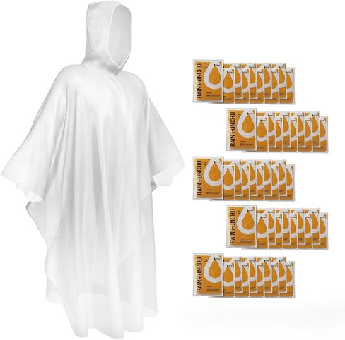 SaphiRose Disposable Adult Rain Ponchos Clear Emergency Raincoat in Kuwait