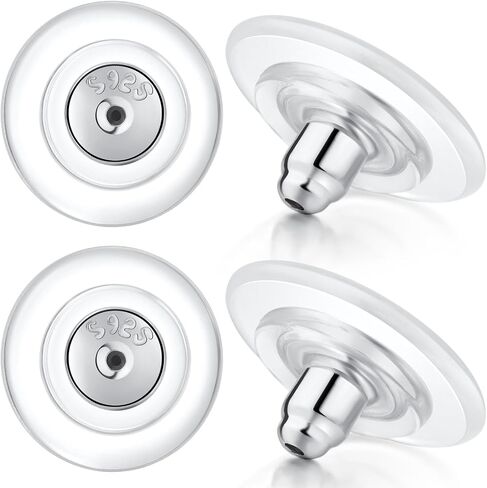 12mm Big Earring Backs, 925 Sterling Silver Locking Earring Backs Replacements, 18K Gold Earring Backs Replacements for Studs Heavy Droopy Earrings Hypoallergenice No-Irritate Secure in Kuwait