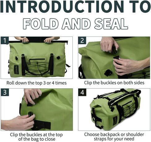 80L Waterproof Duffel Bag Large Dry Bags Roll-Top Heavy Duty Dry Duffle Bag with Durable Straps & Handles for Kayaking Paddle boarding Boating Rafting Fishing Canoeing Camping (Blue) in Kuwait