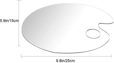 Clear Acrylic Paint Palette,Non-Stick Oil Paint Palette Oval Shaped Artist Painting Palette Mixing Palette Art Paint Tray Palettes with Protective Film for DIY Art Craft Painting (11.8X 7.9 in) in Saudi Arabia