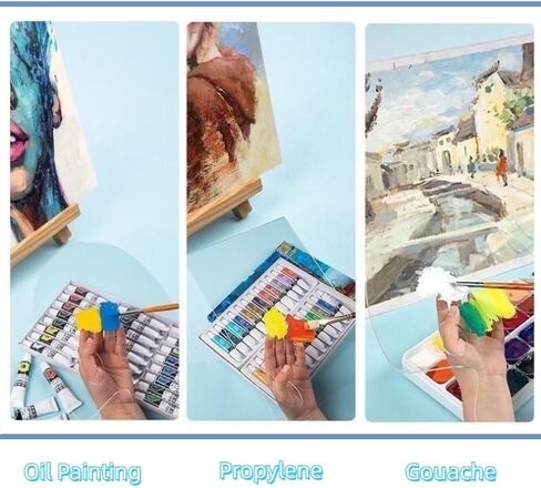 Clear Acrylic Paint Palette,Non-Stick Oil Paint Palette Oval Shaped Artist Painting Palette Mixing Palette Art Paint Tray Palettes with Protective Film for DIY Art Craft Painting (11.8X 7.9 in) in Saudi Arabia