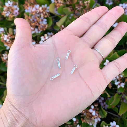 10pcs Adabele أصيلة 925 sterling الفضة نهاية الغراء الغراء في الأنبوب endcap ل 2 مم الجلد الأسلاك السلكية الخيط DIY المجوهرات صنع ss259-2 in Kuwait